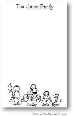 Pen At Hand Stick Figures - Large Single Color Family Pad
